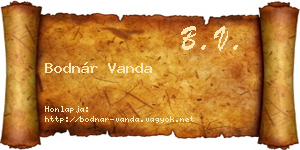 Bodnár Vanda névjegykártya