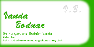 vanda bodnar business card
